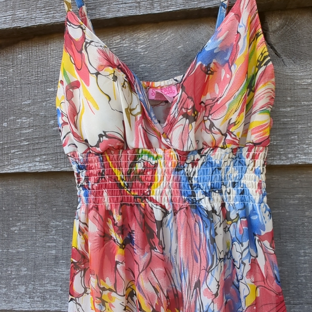 ♨️🌹 Floral Maxi Dress Spaghetti Straps Polyester Soft - Summer Attire - Picture 11 of 16